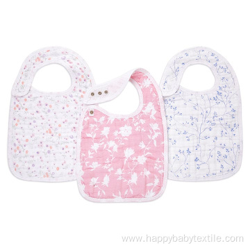 Cotton Muslin Snap Bibs 3 Pack